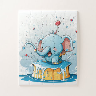 Rompecabezas de colores de elefante pastel lindos