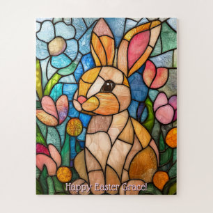 Rompecabezas de conejito de Pascua de vidrio emplo