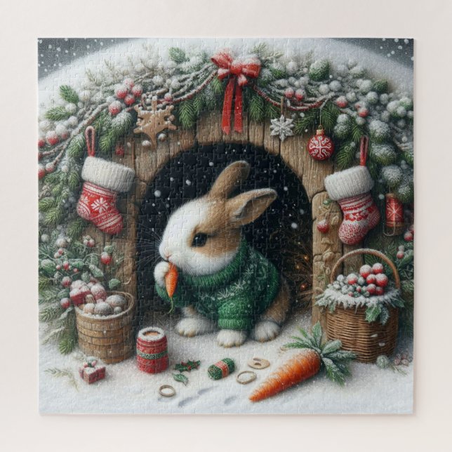 Rompecabezas de conejo de Navidad (Vertical)