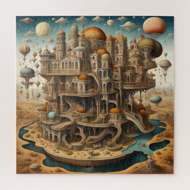 Rompecabezas de construcción de una ciudad visiona (Vertical)