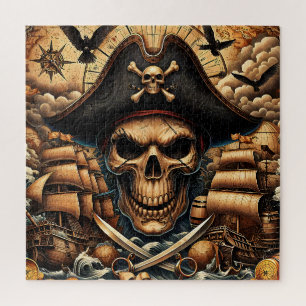 Rompecabezas de cráneo de pirata