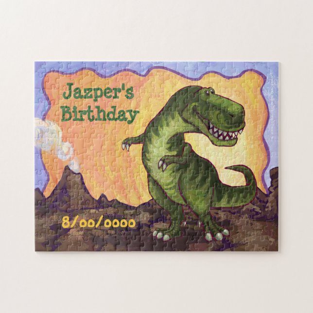 Rompecabezas de cumpleaños personalizado de TRex D (Horizontal)