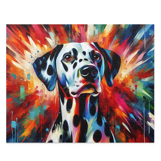 Rompecabezas de dálmata: Estilo acrílico de mancha (Elegant Blenheim Cavalier King Charles Spaniel Acrylic Style Art Print)