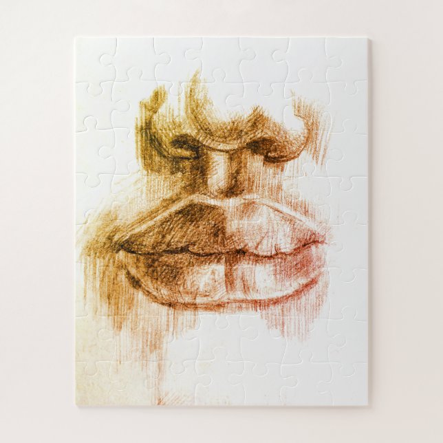 Rompecabezas de dibujo de lápiz de labios y nariz (Vertical)