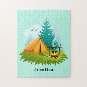 Rompecabezas de diseño de camping