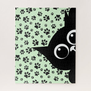 Rompecabezas de diseño de gato curioso