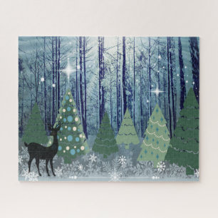 Rompecabezas de diseño de Navidad en el bosque