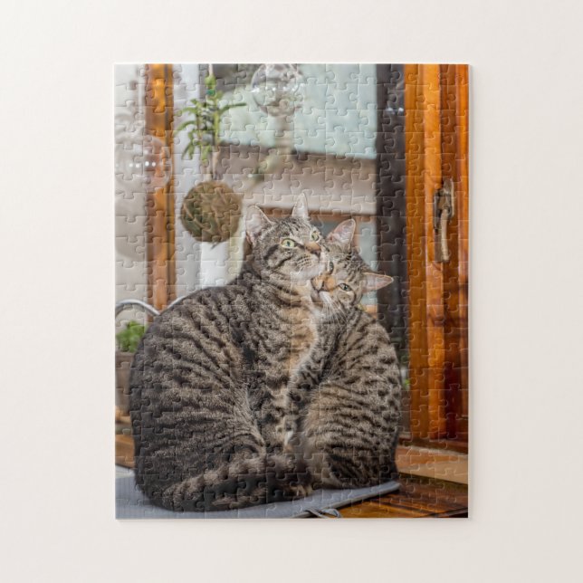 Rompecabezas de dos gatos junto (Vertical)