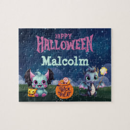 Rompecabezas de dragón de Halloween con nombre per