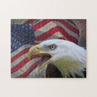 Rompecabezas de Eagle, de la bandera y de los