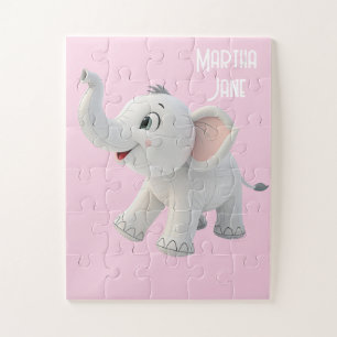 Rompecabezas de Elefante Blanco Adorables