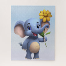 Rompecabezas de elefante de dibujos animados de fa