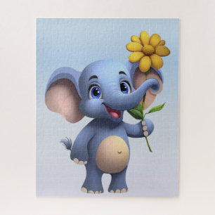 Rompecabezas de elefante de dibujos animados de fa