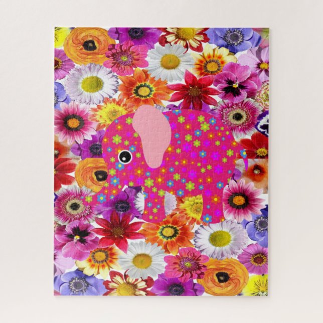 Rompecabezas de elefantes coloridos (Vertical)