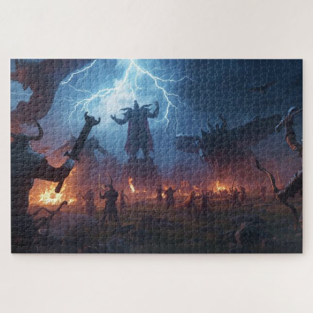 Rompecabezas de escena de batalla de la mitología  (Horizontal)
