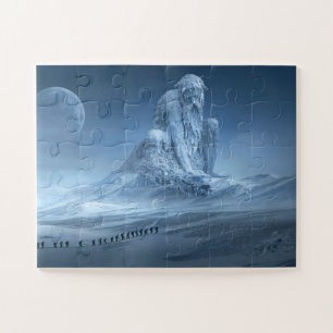 Rompecabezas de escultura de hombre de nieve de fa