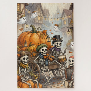 Rompecabezas de Esqueleto de Halloween   Calabaza 
