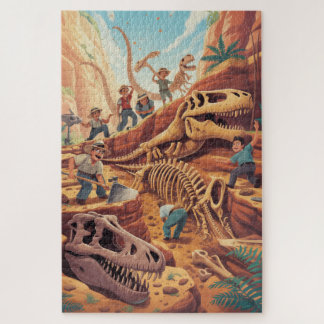 Rompecabezas de excavación del mundo de los dinosa
