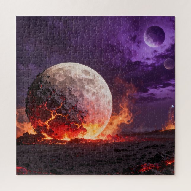 Rompecabezas de fantasía de luna de lava (Vertical)