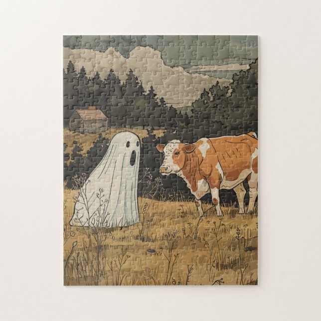 Rompecabezas de Fantasma de Halloween Granja Moder (Vertical)