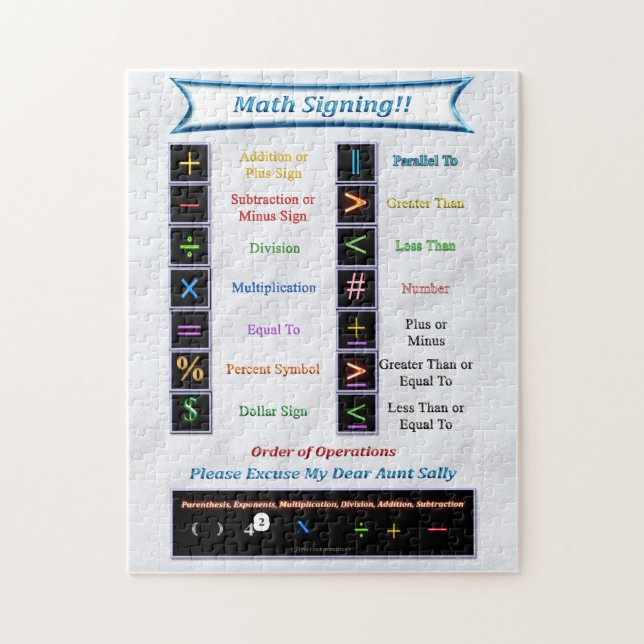 Rompecabezas de firma de la matemáticas (Vertical)