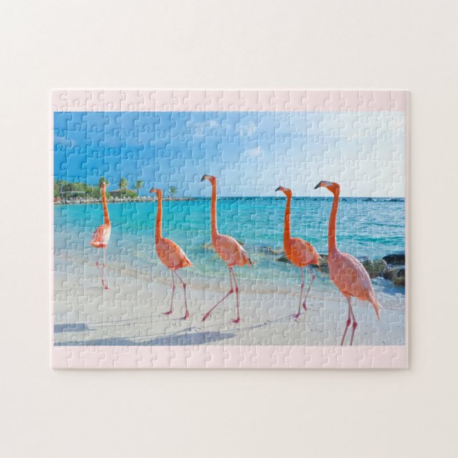 Rompecabezas de flamencos rosas (Horizontal)