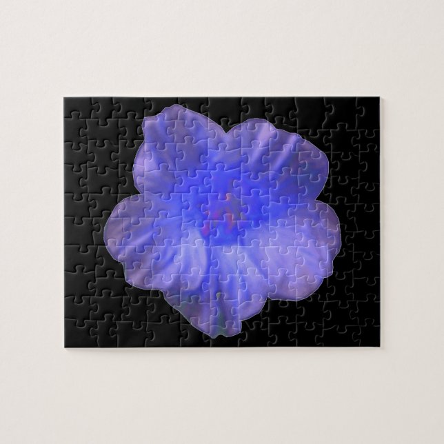 Rompecabezas de flor azul Nasturtium (Horizontal)