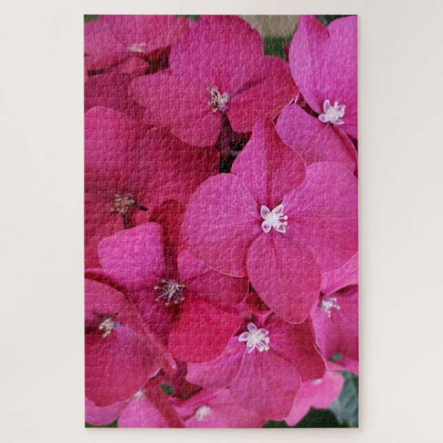 Rompecabezas de flor de hidrangea rosa (Vertical)