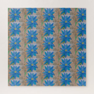 Rompecabezas de flores azules