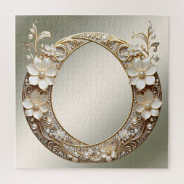 Rompecabezas de flores blancas decorativas