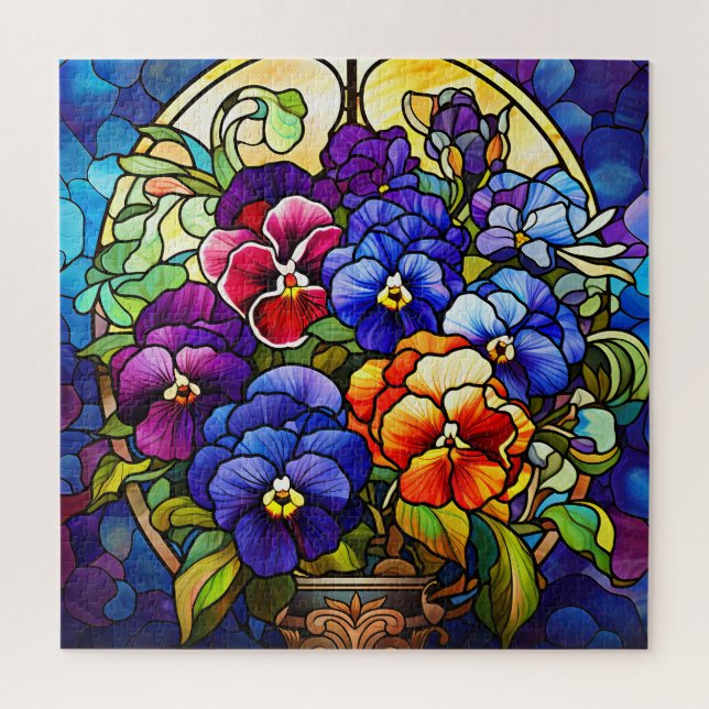 Rompecabezas de flores de pansia (Vertical)