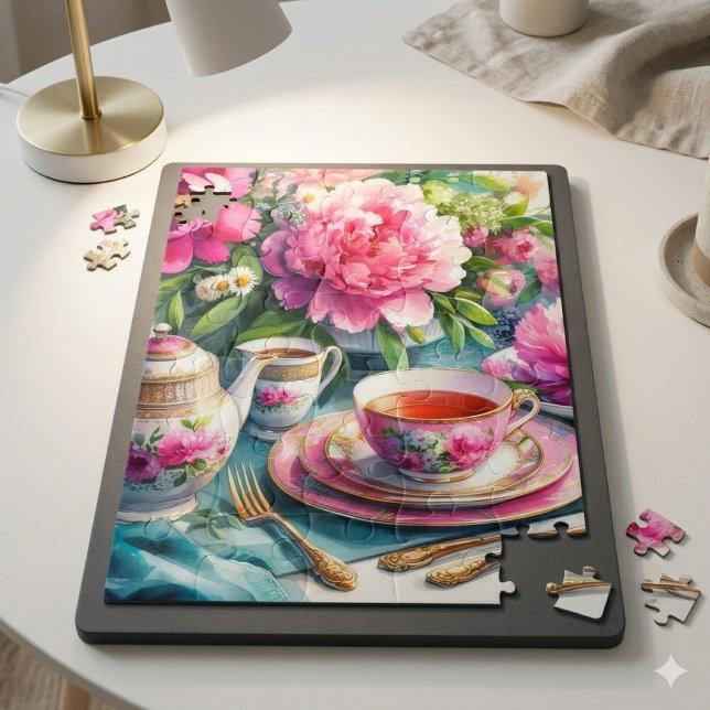 Rompecabezas de flores de peonía rosadas de fiesta (Subido por el creador)