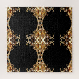 Rompecabezas de flores decorativas de oro