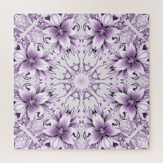 Rompecabezas de Flores Moradas Elegantes