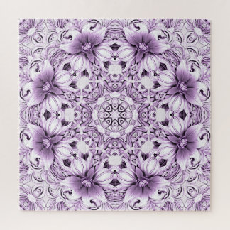 Rompecabezas de flores moradas elegantes