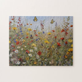 Rompecabezas de Flores Silvestres y Mariposas
