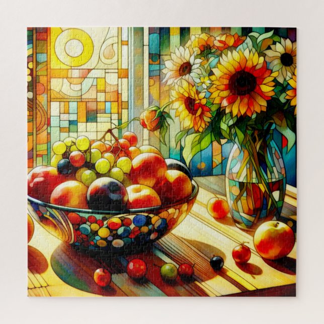 Rompecabezas de flores y frutas acuáticas (Vertical)