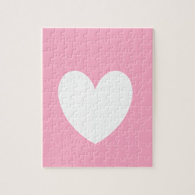 Rompecabezas de Foto de Corazón Blanco (Vertical)