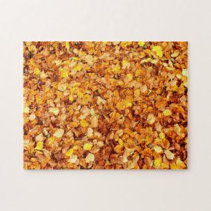 Rompecabezas de Foto de Hojas de Otoño con Caja de