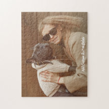 Rompecabezas de foto de perro personalizado con te