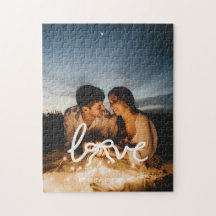 Rompecabezas de foto personalizada de pareja con t