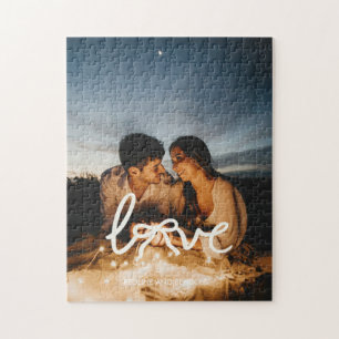 Rompecabezas de foto personalizada de pareja con t