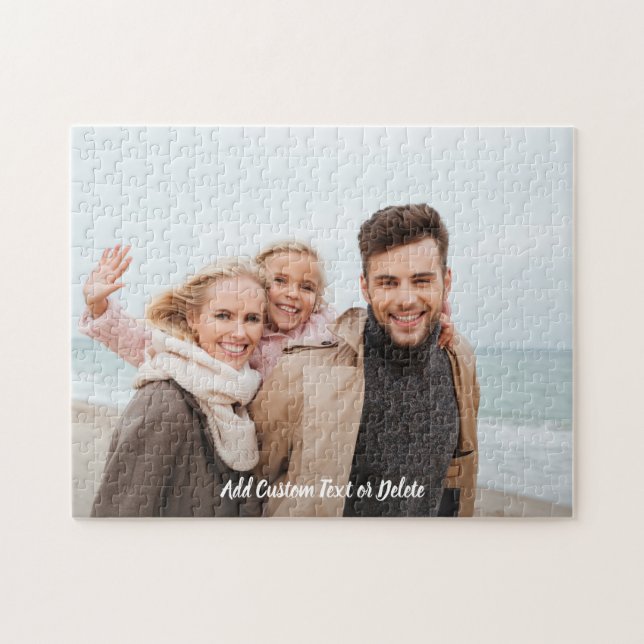 Rompecabezas de fotos de familia personalizado con (Horizontal)