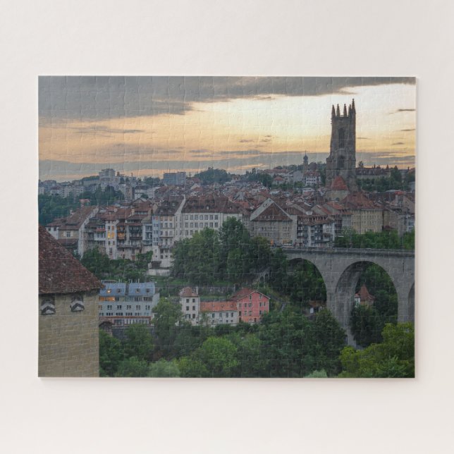 Rompecabezas de Fribourg Sunset Jigsaw (Horizontal)