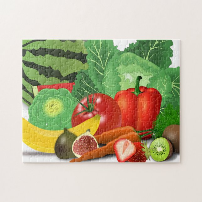 Rompecabezas de frutas y verduras (Horizontal)