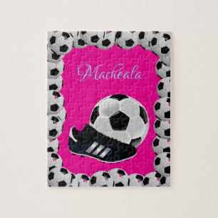 Rompecabezas de Fútbol Rosa Brillante