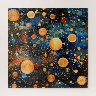 Rompecabezas de galaxia de oro celeste