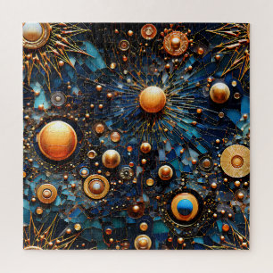 Rompecabezas de galaxia de oro celeste