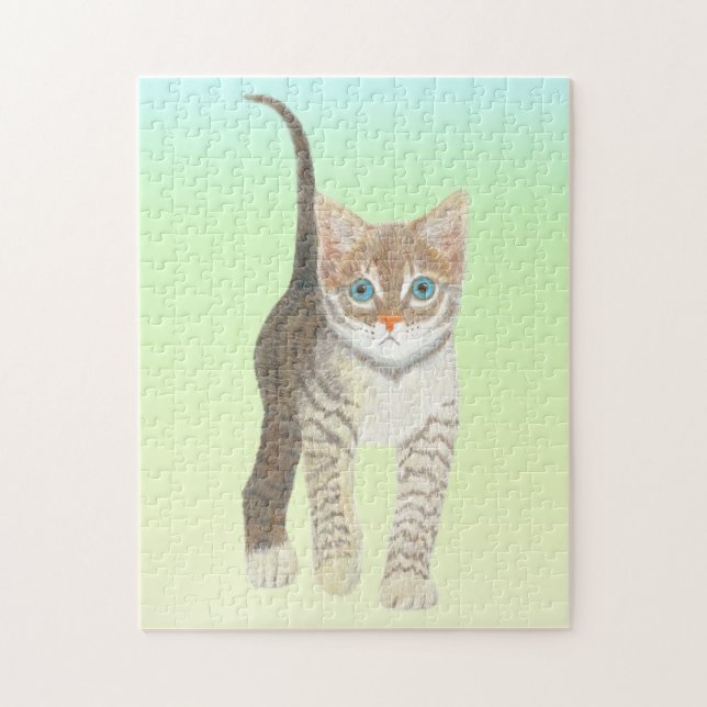 Rompecabezas de Gatito Atigrado 11x14 (Vertical)