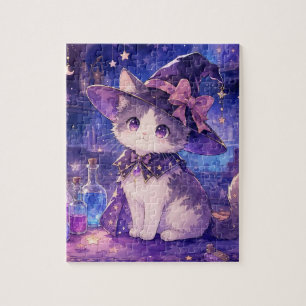 Rompecabezas de Gatito Bruja Adorable